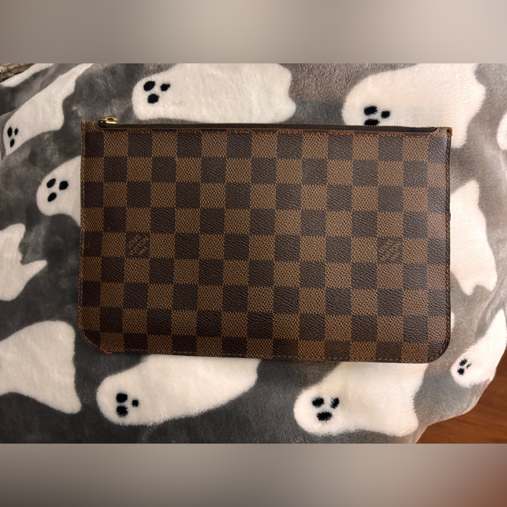 Louis Vuitton Brown and Red Checkered Pouch